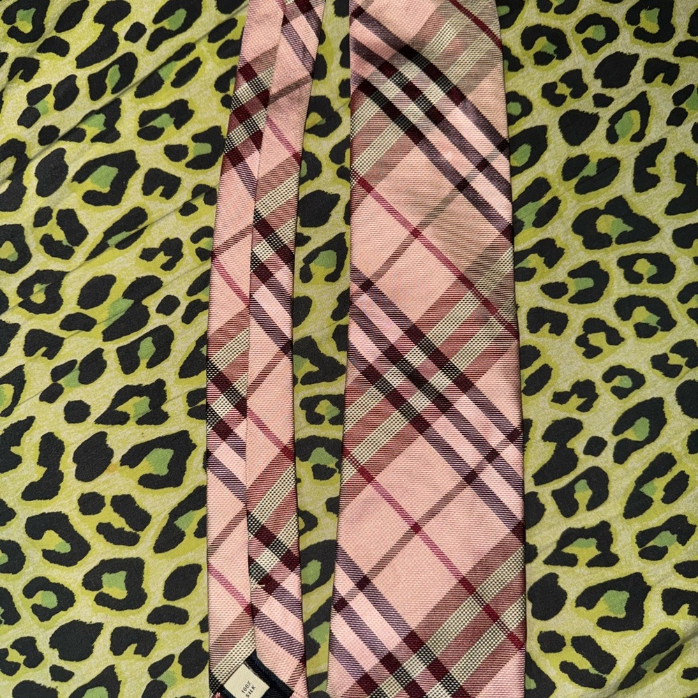 Burberry Pink Plaid Men's Tie